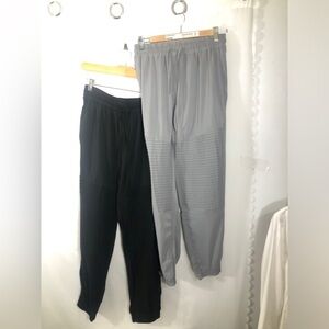 Womens Gray and Black 2 for 1 Sheer Pants. Size 28/28.